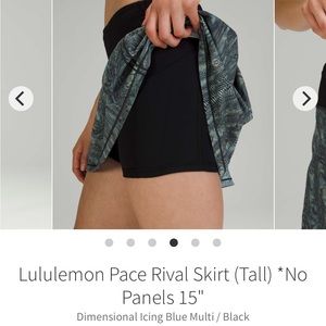 Lululemon Pace Rival skirt long 15”